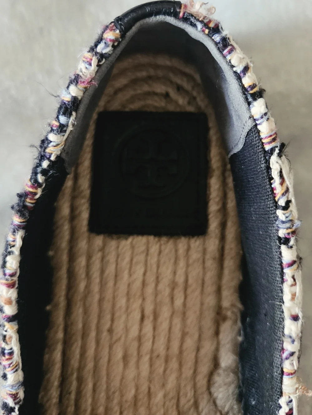 Tory Burch Tweed Cap Toe Flats in Black & Cream